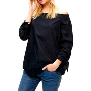 Free People Show Me Some Shoulder Top in black